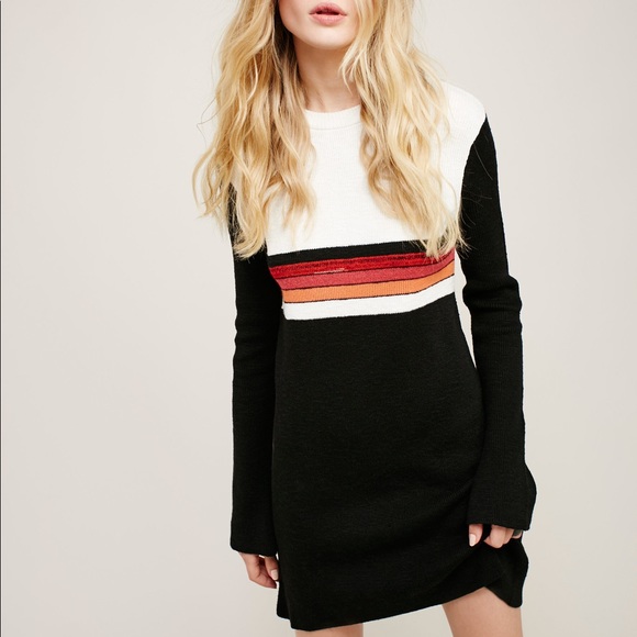 free people colorblock sweater dress